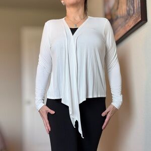 Belle by Kim Gravel White Drape Front Top